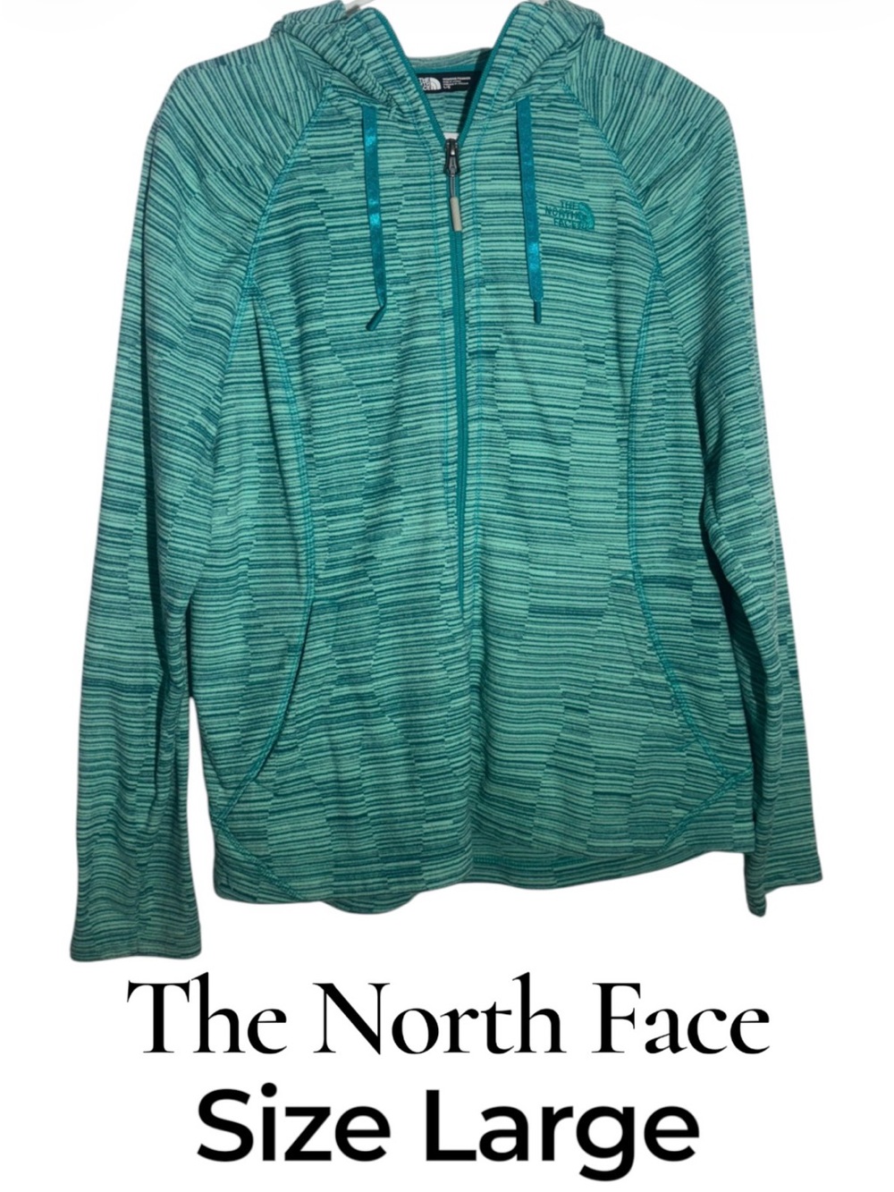 The North Face Men’s Agua Teal Striped Full-Zip Hoodie